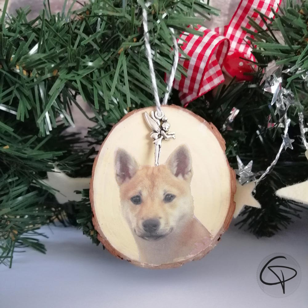 décoration de Noël personnalisée avec photo d'animal de compagnie